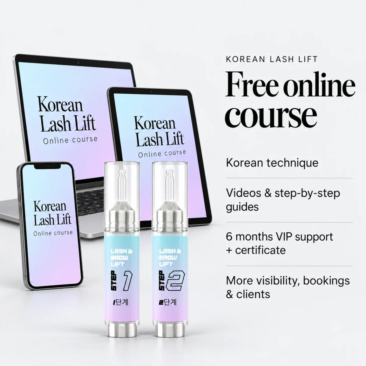 FULL Korean Lash Lift Kit + FREE Course